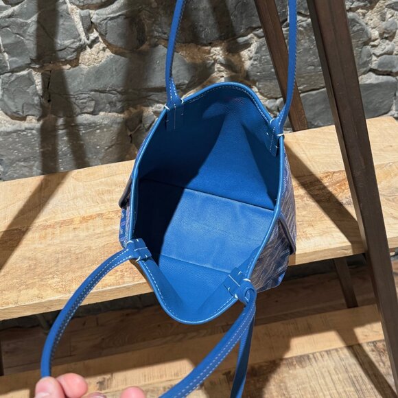 Goyard Blue Goyardine Mini Anjou Shoulder Bag - Picture 13 of 16